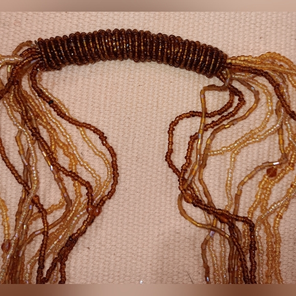 Multi Stranded Intricate Sead Beaded Necklace - Picture 5 of 7
